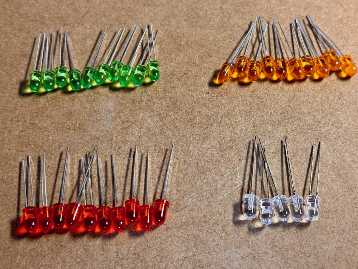 5mm LED (発光ダイオード) エフェクター自作パーツ、補修パーツ 全35個セット!!拍卖