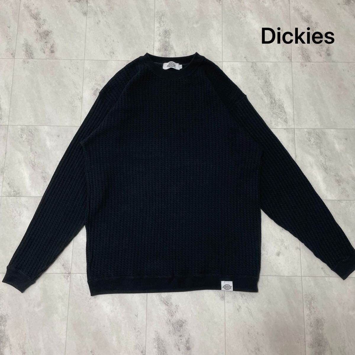 Dickies ディッキーズ sweat スウェット サーマル 長袖 ワークブランド アメカジ ブラック サイズL 玉SS3188拍卖