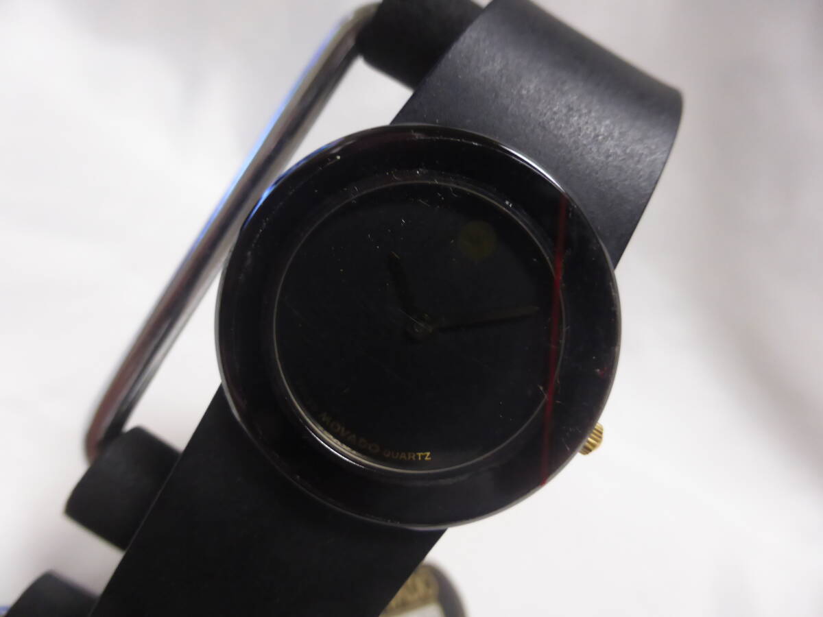 MOVADO☆モバード 87 49 871 黒文字盤 メンズ? 腕時計 未使用 長期保管品 ジャンク☆拍卖