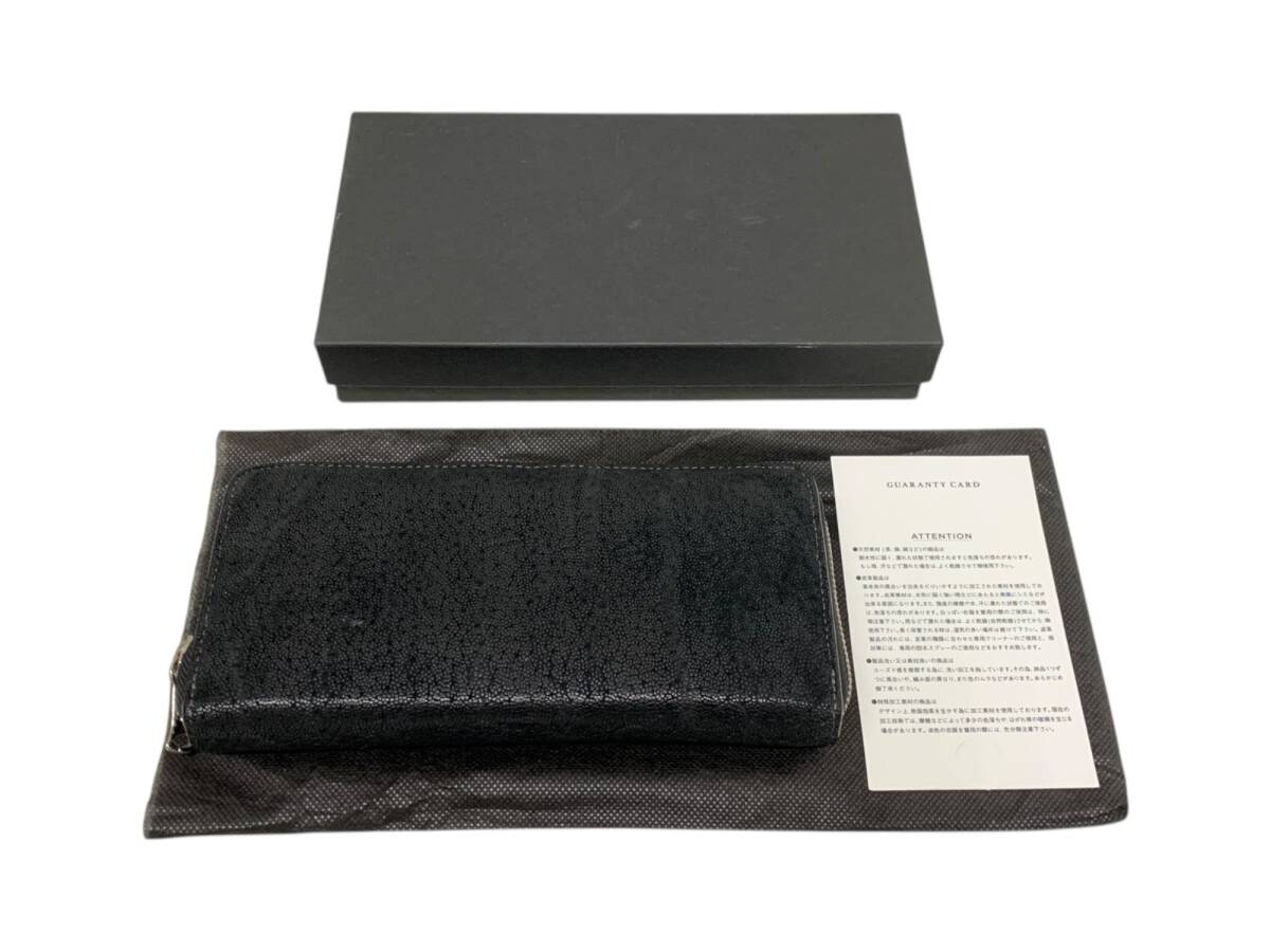 GARDENS L.E.D. (ガーデンズ エルイーディー) 象革 ラウンドジップ長財布 ブラック メンズ/036拍卖