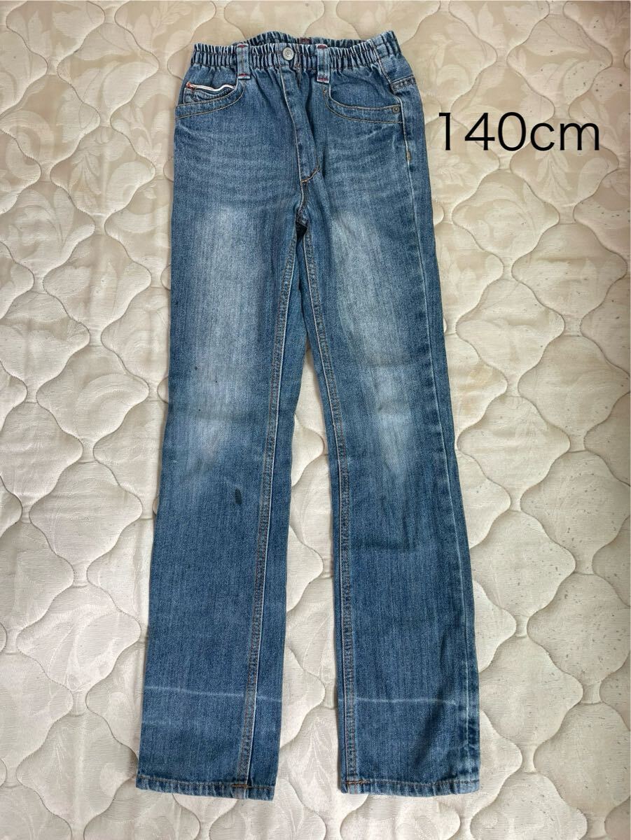 ジーンズデニムパンツ ジーパン 長ズボン スリムストレート 140cm拍卖