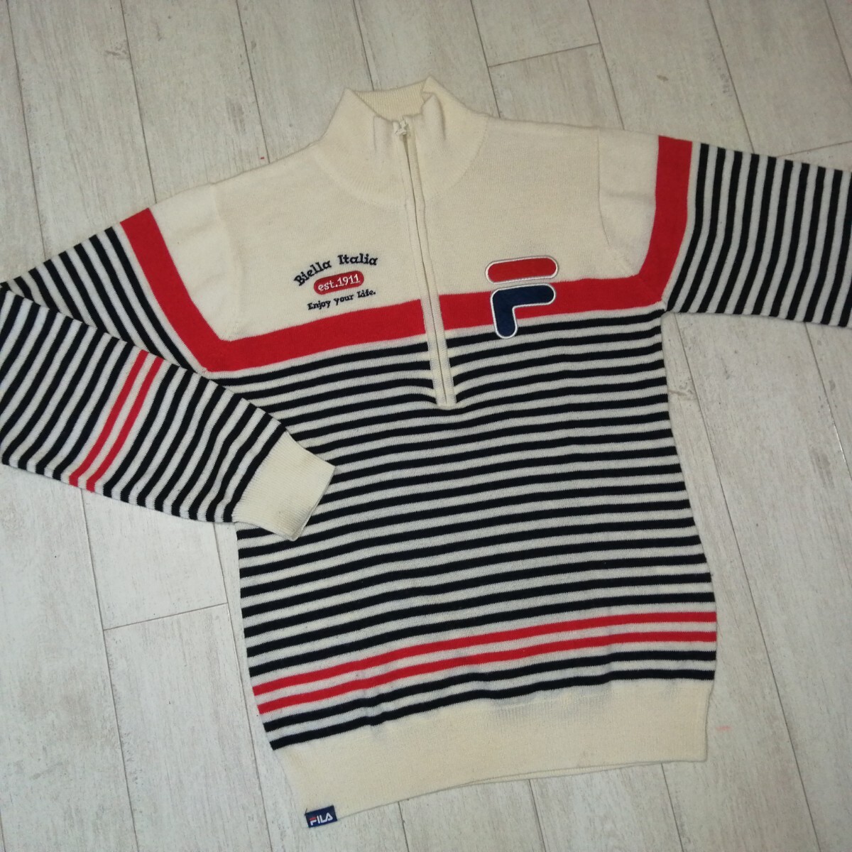 FILA/フィラ/GOLF/ゴルフ/ニット/セーター/ウェア/レディース/ボーダー/フルジップ拍卖