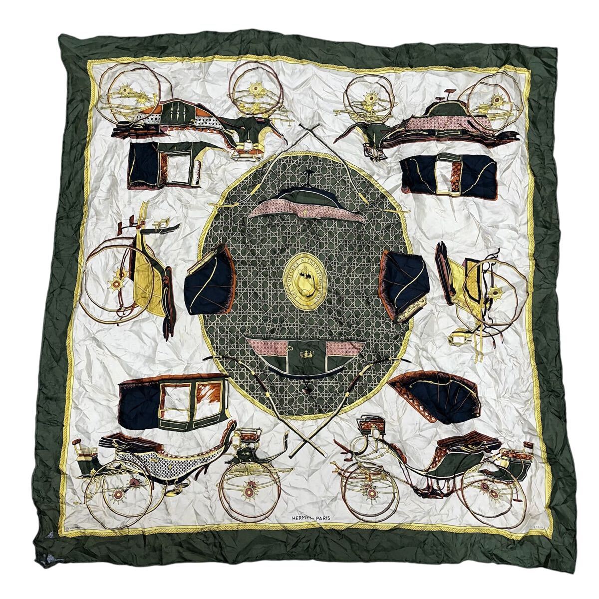 ビンテージ HERMES エルメス カレ 90 スカーフ グリーン拍卖