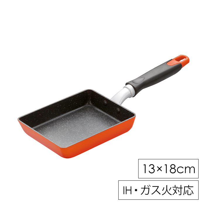 玉子焼き 13×18cm ガス火 IH対応 こびりつきにくい テフロンプラチナ マーブル加工 MHRSK-0032拍卖