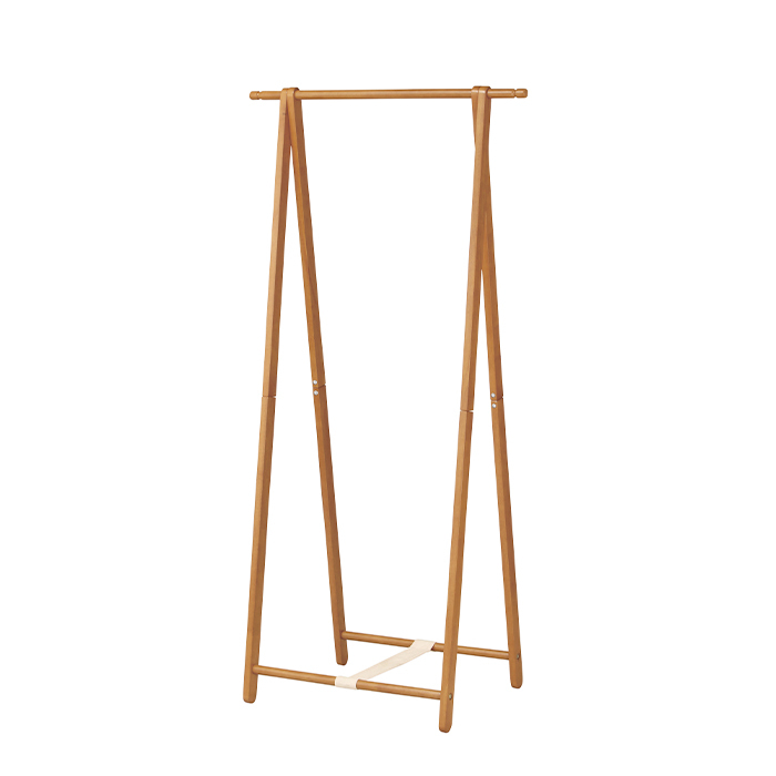 ハンガーラック 木製 幅78cm 高さ155cm コートハンガー 折りたたみ 天然木 洋服掛け コート掛け おしゃれ 茶 ブラウン KOE-0369BR拍卖