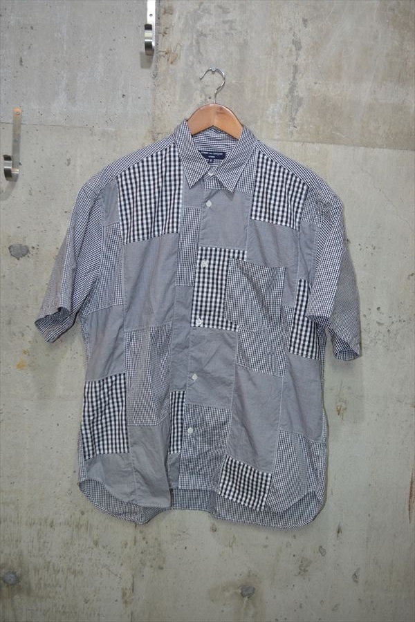 コムデ ギャルソン オム COMMEdesGARCONS HOMME パッチワーク 半袖 シャツ S HM-B022 AD2023 D7953拍卖