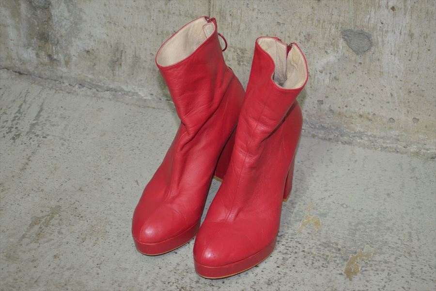 ケイスリー k3 レッド レザー ブーツ シューズ靴 5(24-25) D7371拍卖