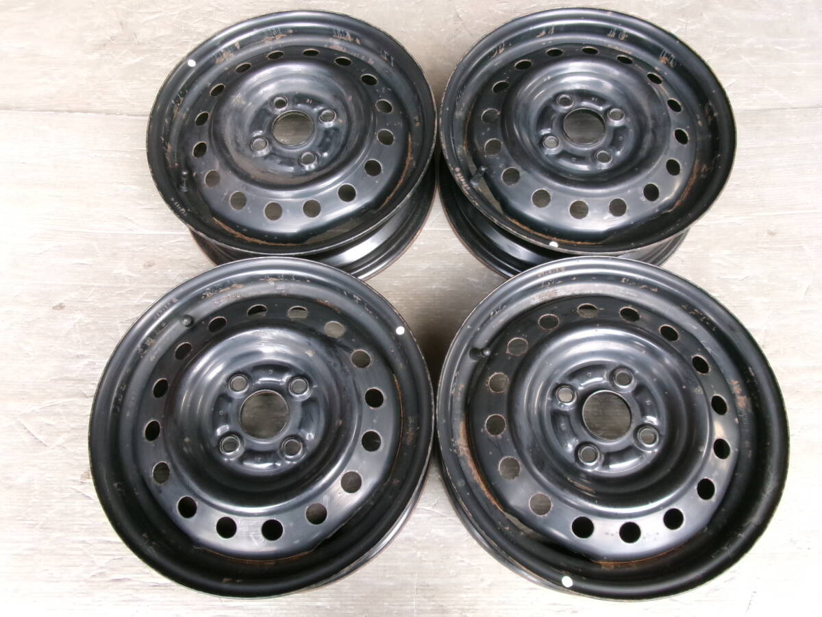 【ダイハツ】ミラジーノ イース ココア ムーヴコンテ ラテ タント 純正スチールホイール 14x4.5J 4-100 +45 ハブ54☆4本セット 50308-10拍卖