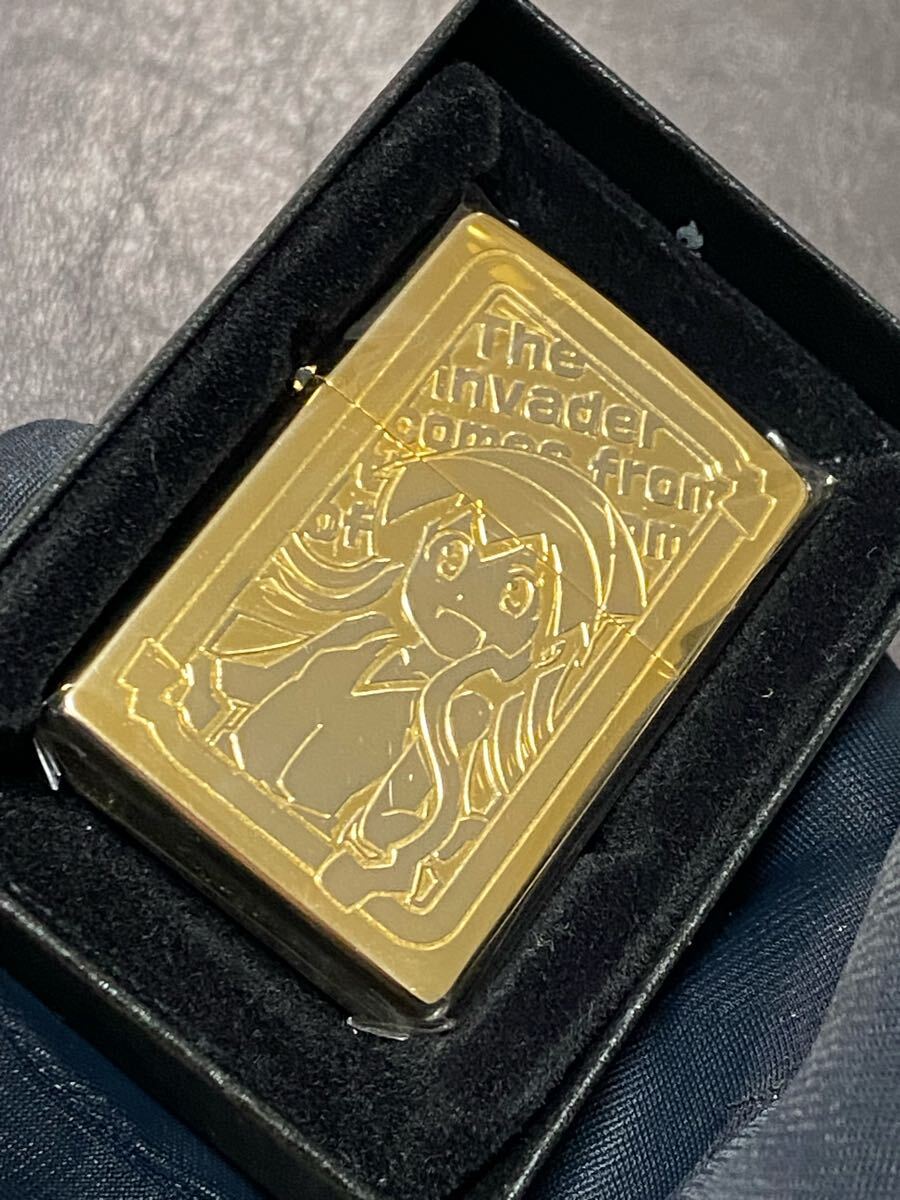zippo 侵略! イカ娘 ゴールド 限定77個 両面デザイン 希少モデル 2010年製 シリアルナンバー NO.043/077 ケース 保証書付き 拍卖