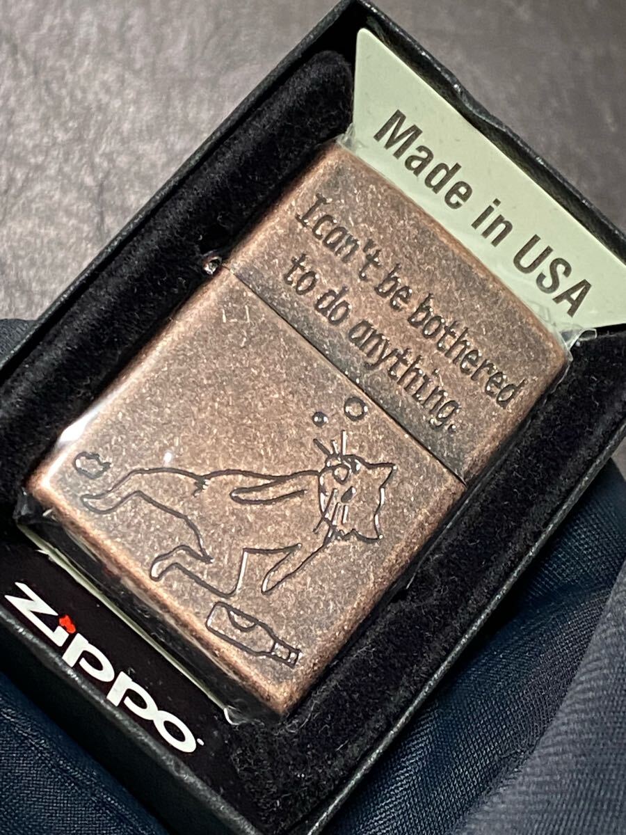 zippo 猫 ブロンズ 特殊加工 希少モデル 2022年製CAT ケース 保証書付き拍卖