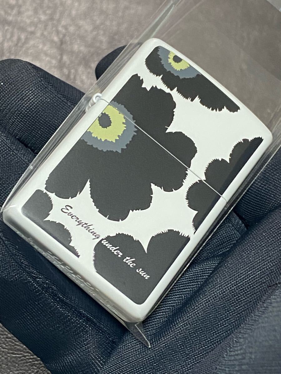 zippo 花柄 前面加工 ホワイト 希少モデル 2013年製 シルバーインナー 2013年製 拍卖