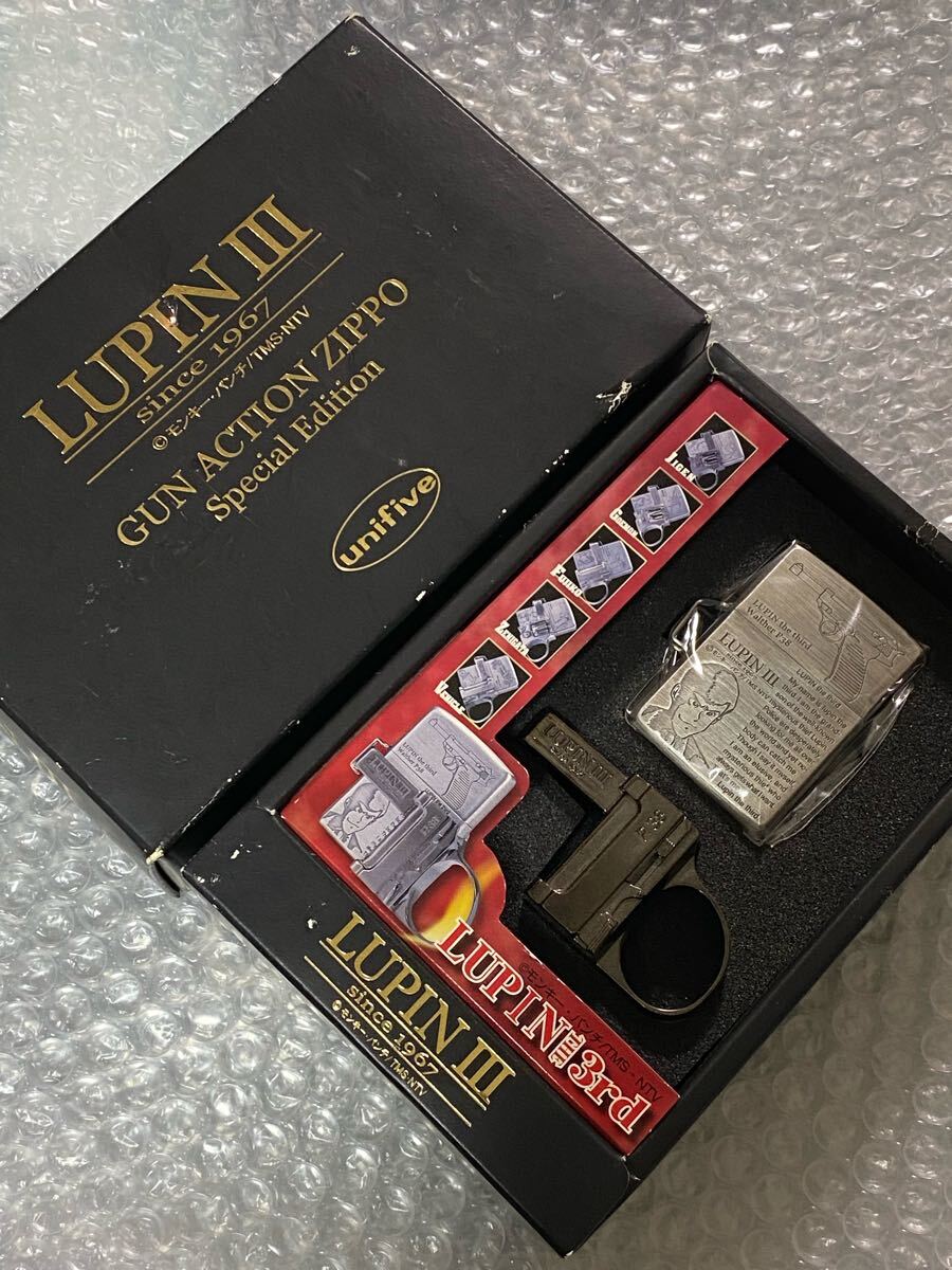 zippo ルパン三世 ガンアクション ワルサー ヴィンテージ 2000年製 ④ LUPIN III GUN ACTION シリアルナンバー NO.0425 専用ケース 保証書 拍卖