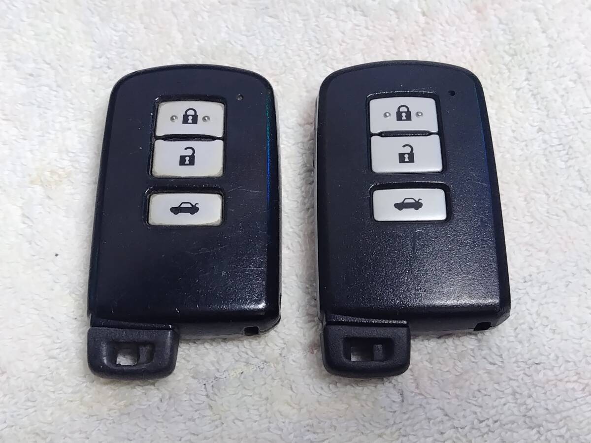 通電OK 001-A00237 14FAB-01 トヨタ純正 スマートキー キーレス GRS211 GRS210 AWS211 GWS214 クラウン アスリート ロイヤル 3ボタン 2個拍卖