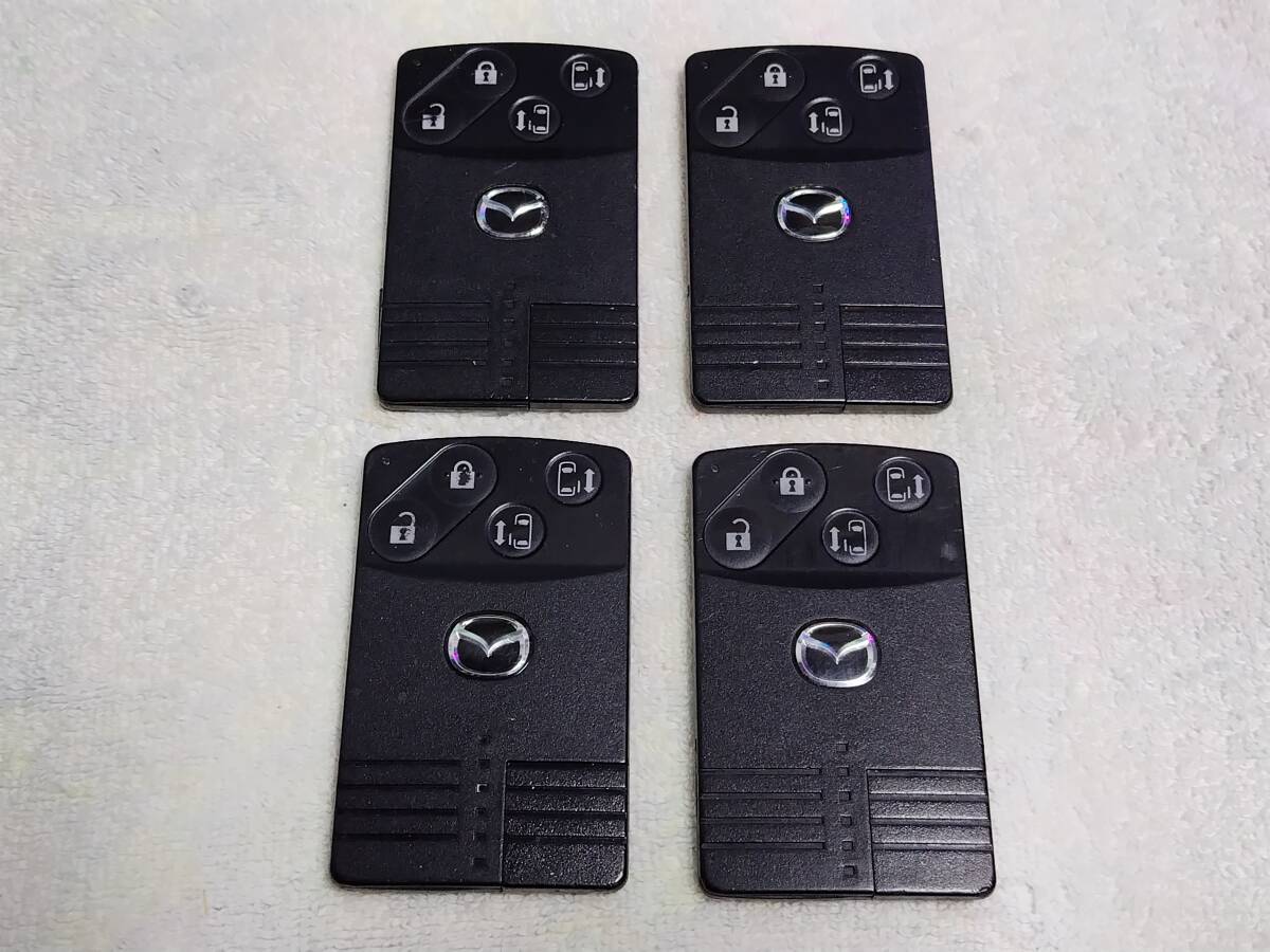 通電O マツダ純正 カードキー キーレス スマートキー MPV プレマシー CREW LY3P 両側電動スライド パワースライド 4ボタン セット まとめて拍卖