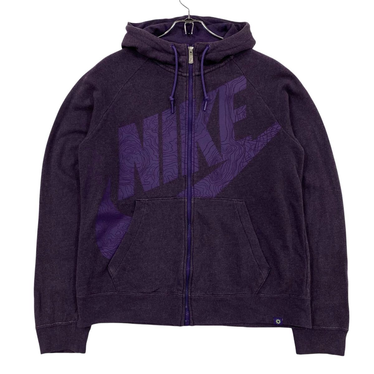 NIKE(ナイキ)スウェット ジップパーカー フーディ 裏パイル地 メンズM パープル系拍卖