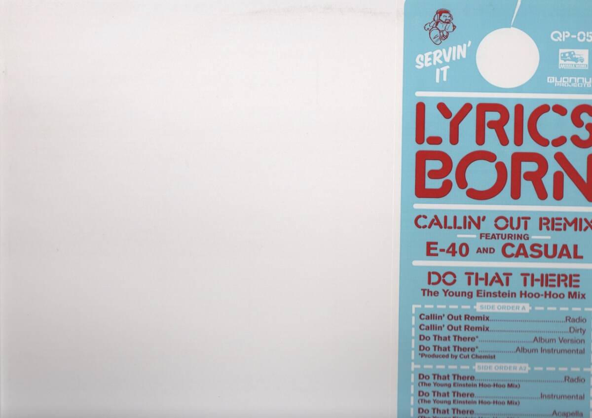 【廃盤12inch】Lyrics Born / Callin' Out Remix拍卖