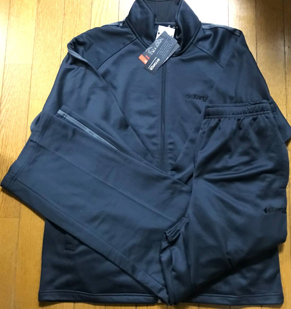 新品 タグ付き ケイパ Kaepa U.S.A 上下セット 裏起毛 メンズLL ジャージ 黒色  チャコール拍卖