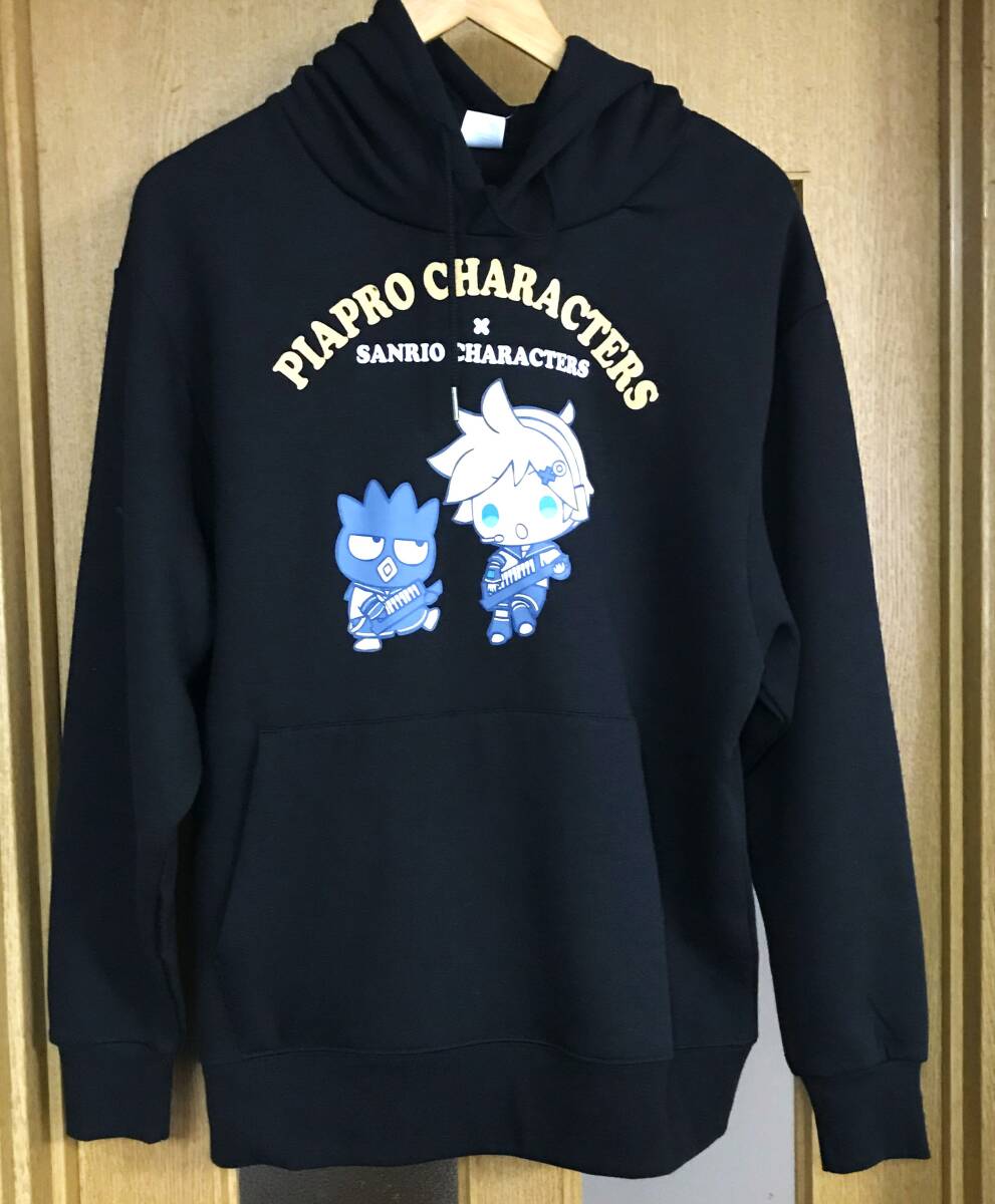 新品 サンリオ バットばつ丸 ばつ丸くん バツ丸 初音ミク 鏡音レン パーカー トレーナー メンズMサイズ 黒 コラボ拍卖