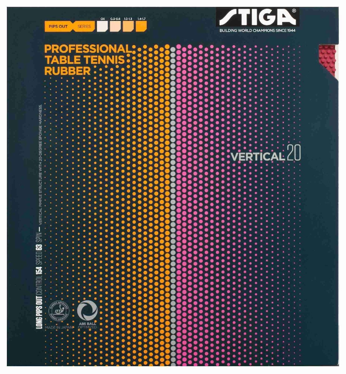 STIGA(スティガ) 卓球 ラバー 粒高ラバー バーティカル 20 ブラック 薄 1710200113拍卖