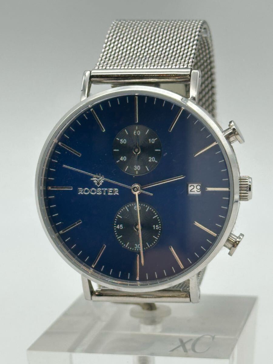 Y03001 ROOSTER ルースター RS-1011 LIMITED 037/500 青文字盤 腕時計 R7.3月電池交換済拍卖