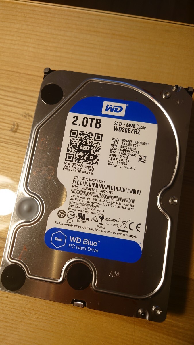 Western Digital WD20EZRZ ハードディスク HDD SATA ウエスタンデジタル WD 2TB拍卖
