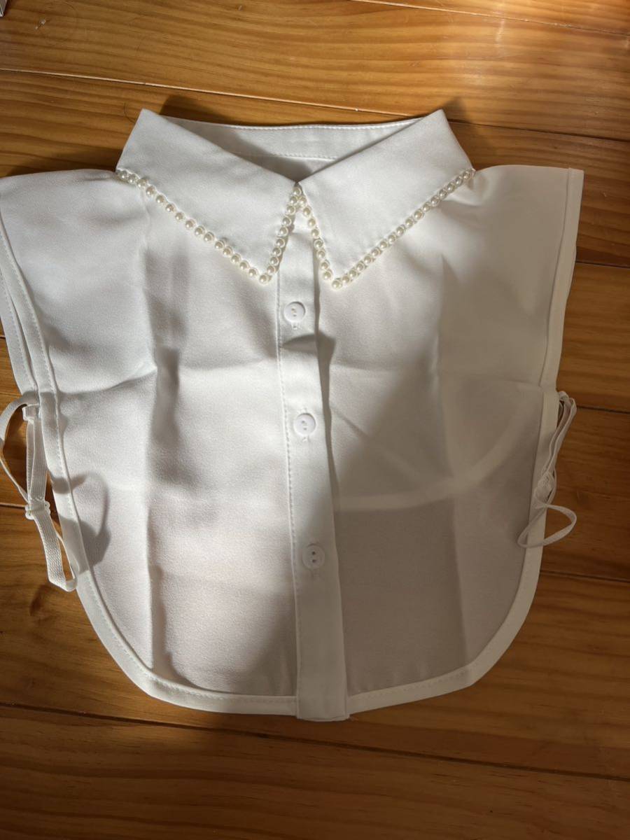付け襟 パール つけ襟 白 ホワイト 豪華 トレーナー セーターに 新品 清楚 お嬢様拍卖