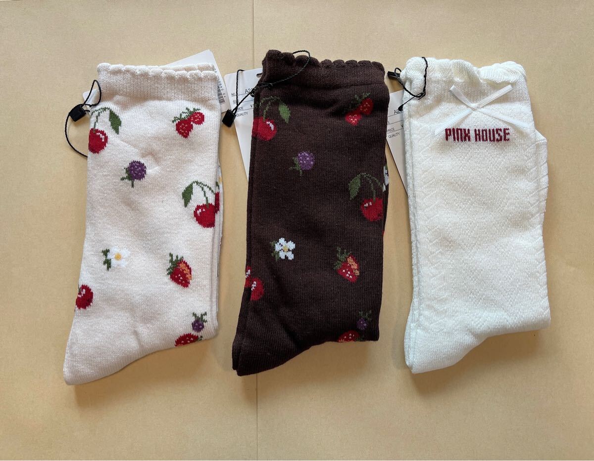 PINK HOUSE ピンクハウス 靴下 ソックス 可愛い 新品 セール拍卖