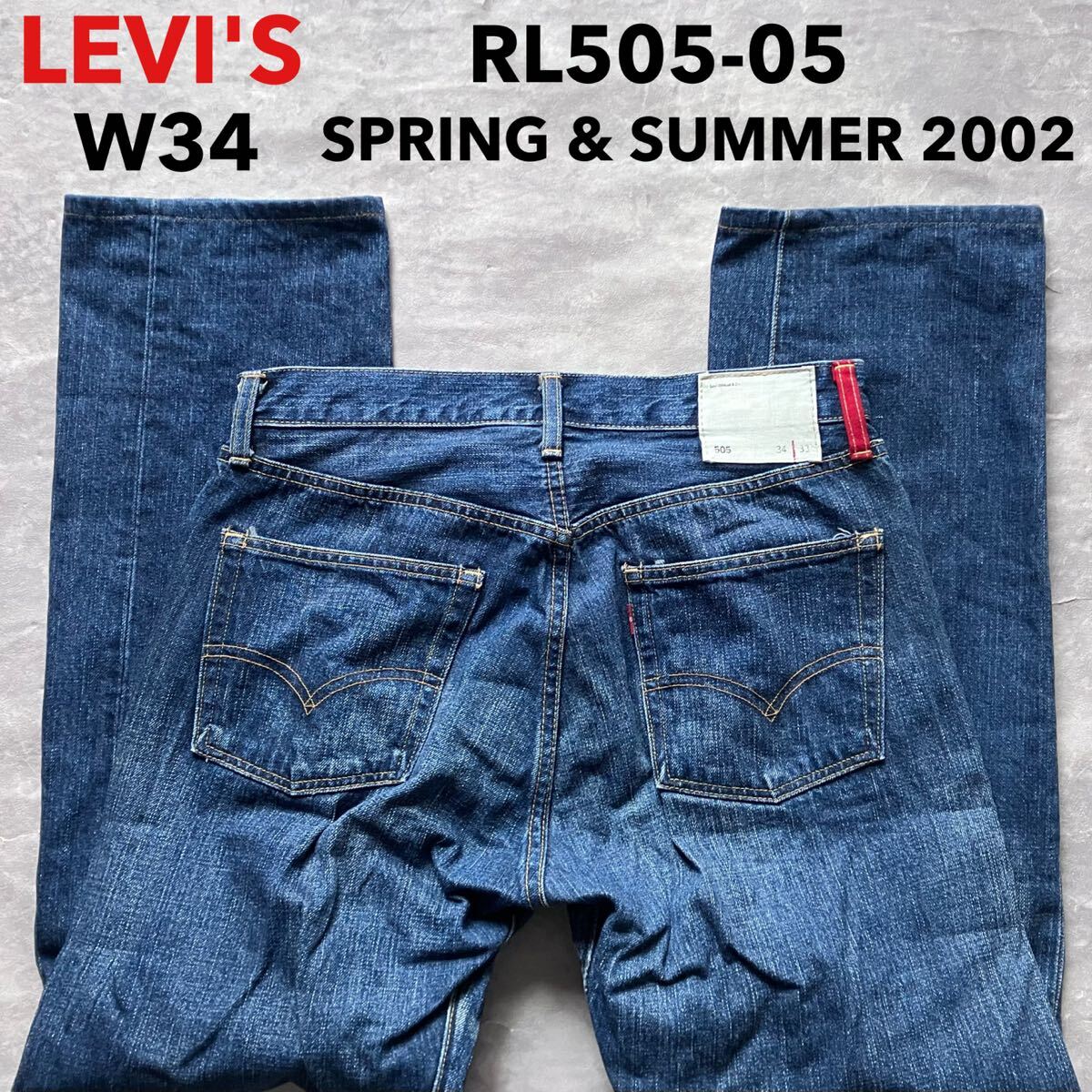 即決 W34 リーバイス Levi's 505 2001年製 春夏 レギュラー フィット ストレート レッドループ 日本製 MADE IN JAPAN 綿100% アメカジ g105拍卖