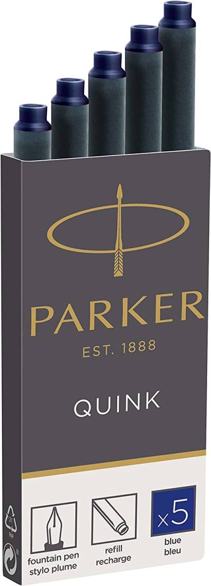 @【即決】◆PARKER パーカー 万年筆インクカートリッジ/ ブルー◆ 5本入り(青)// 1950384拍卖