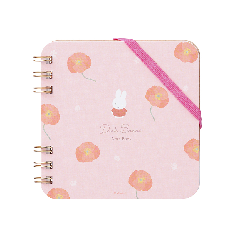 @【即決】▽ミッフィー スクエア型ノート▽マルアイ キャラクター ディックブルーナ 花 フラワー 方眼 メモ ピンク キャラクター NT-MY1P拍卖