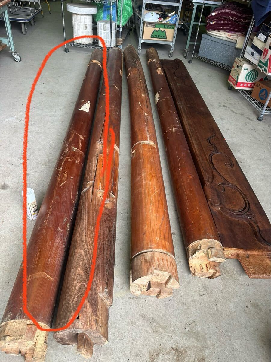 古いお寺の柱 欅? 素材不明 55キロ アンティーク 古材 diy拍卖