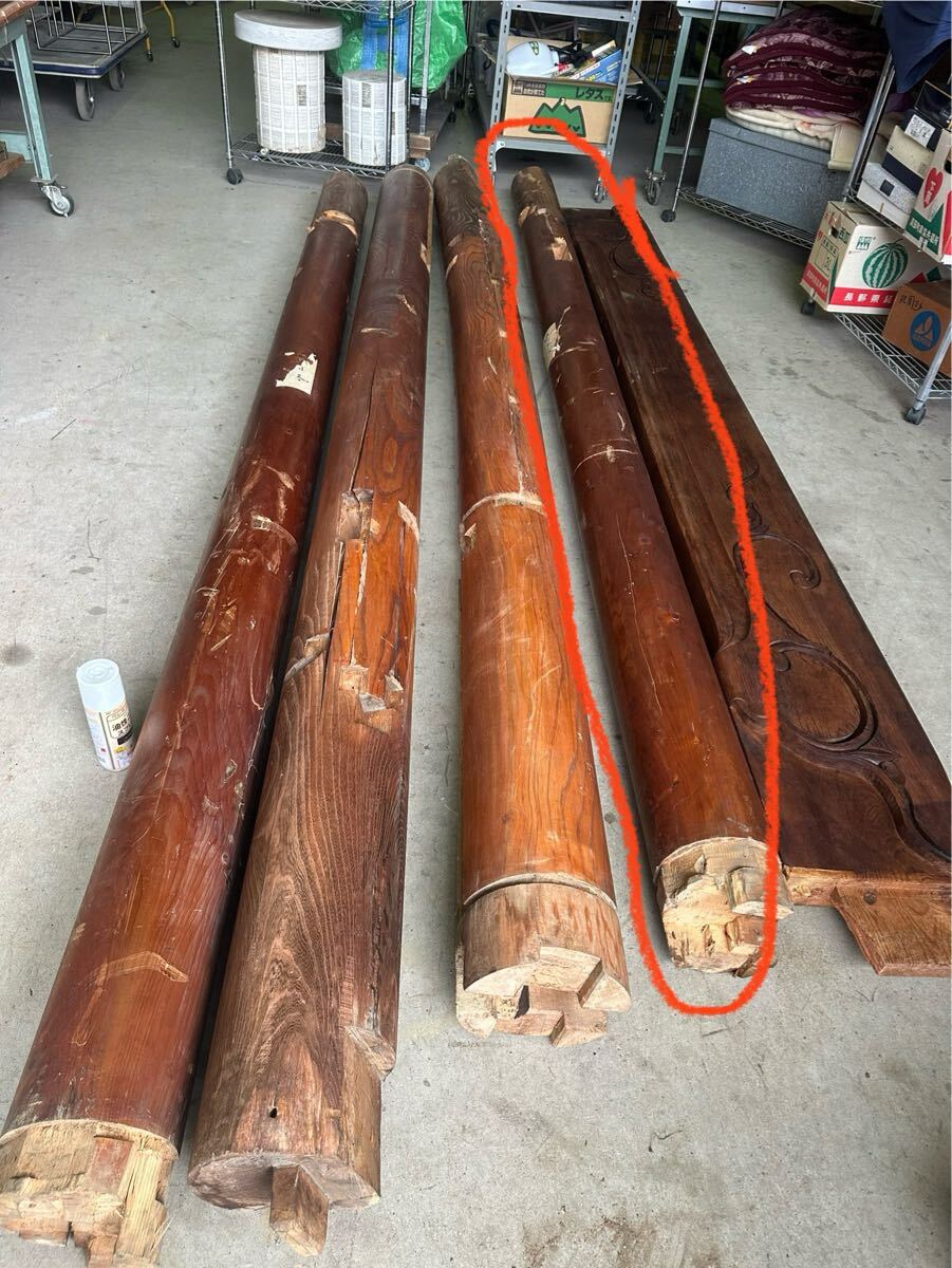 古いお寺の柱 欅? 素材不明 53キロ アンティーク 古材 diy拍卖