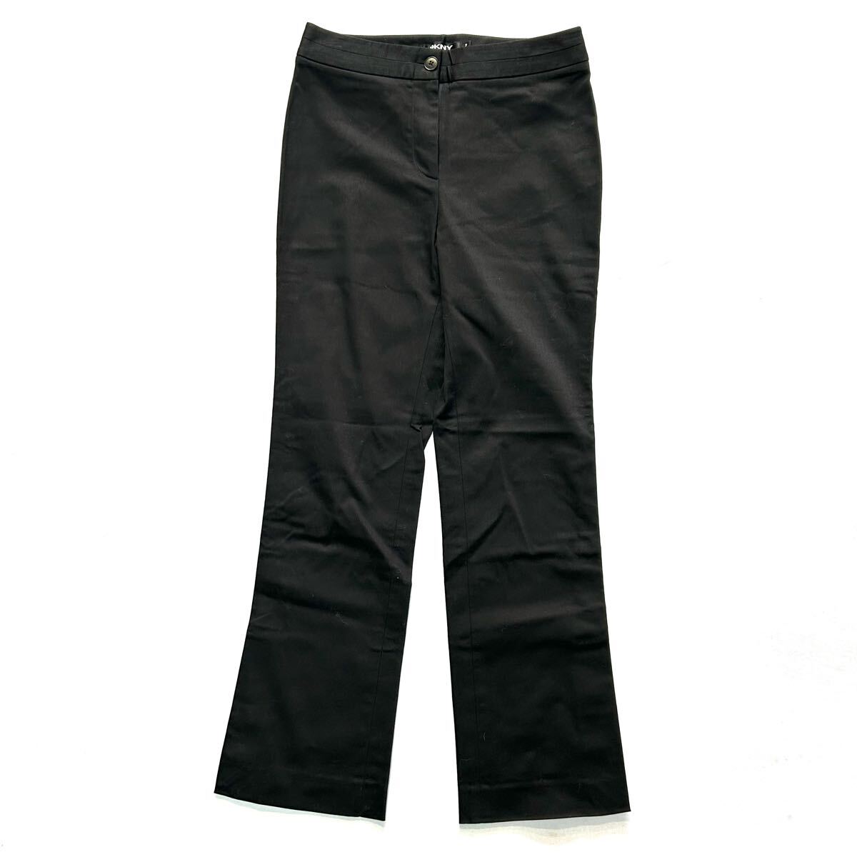 M ■ 良品 '履き心地抜群' DKNY ダナキャラン 高品質 ストレッチ素材 ブーツカット コットンパンツ SIZE:2 レディース ボトムス 黒系拍卖