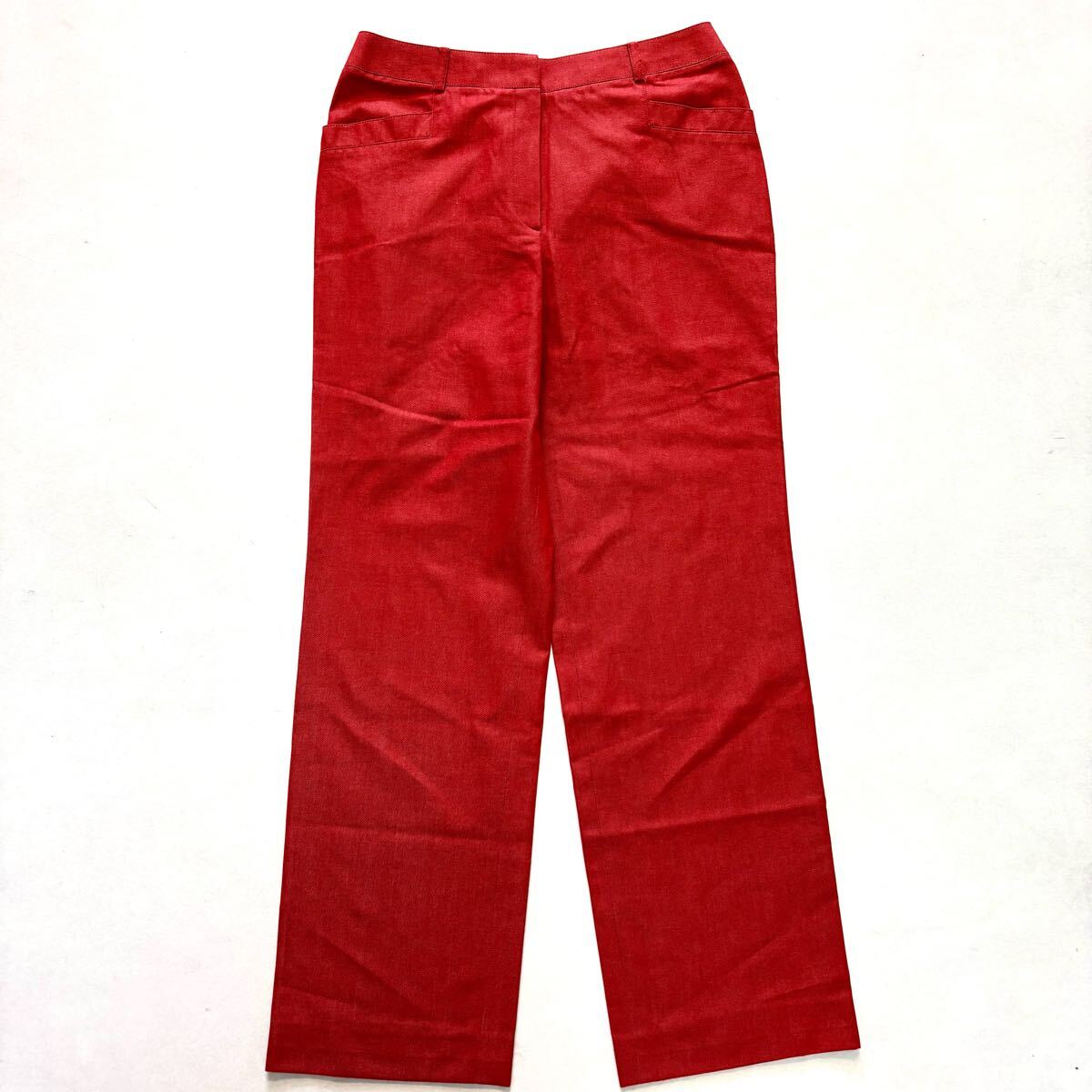 Q◇ 良品/高級エレガント服 '日本製' DAKS LONDON ダックス スラックスパンツ コットンパンツ 裏地ハウスチェック柄 67-93 ボトムス 婦人服拍卖