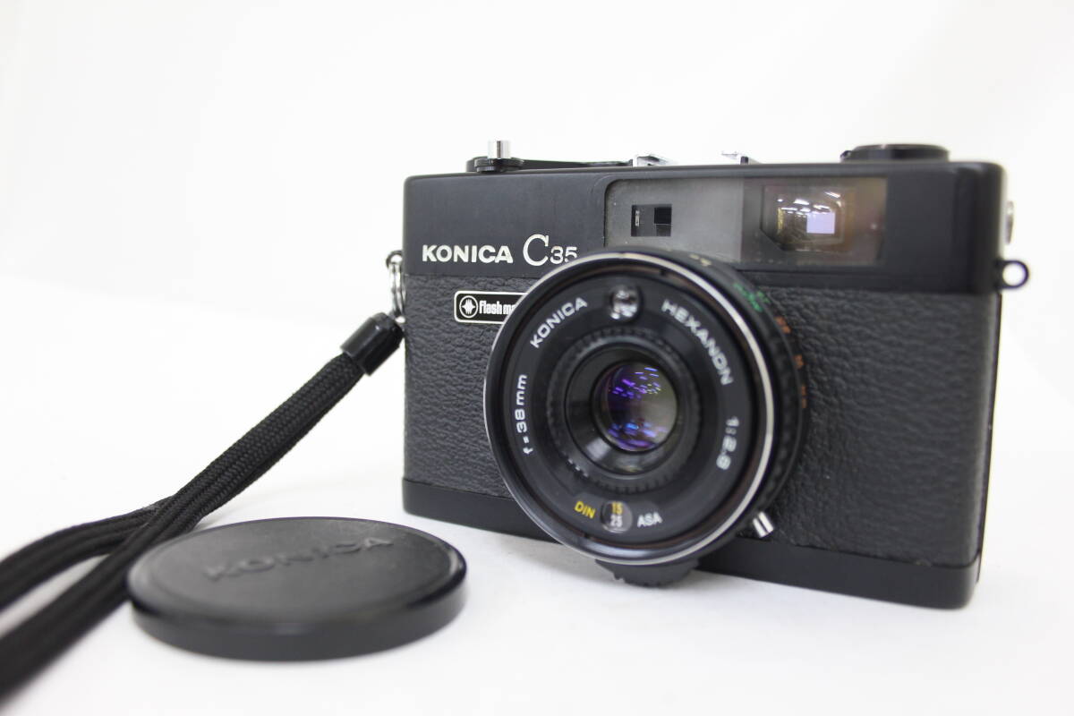 【返品保証】 コニカ KONICAC C35 ブラック HEXANON 38mm F2.8 ケース付き コンパクトカメラ M4826拍卖