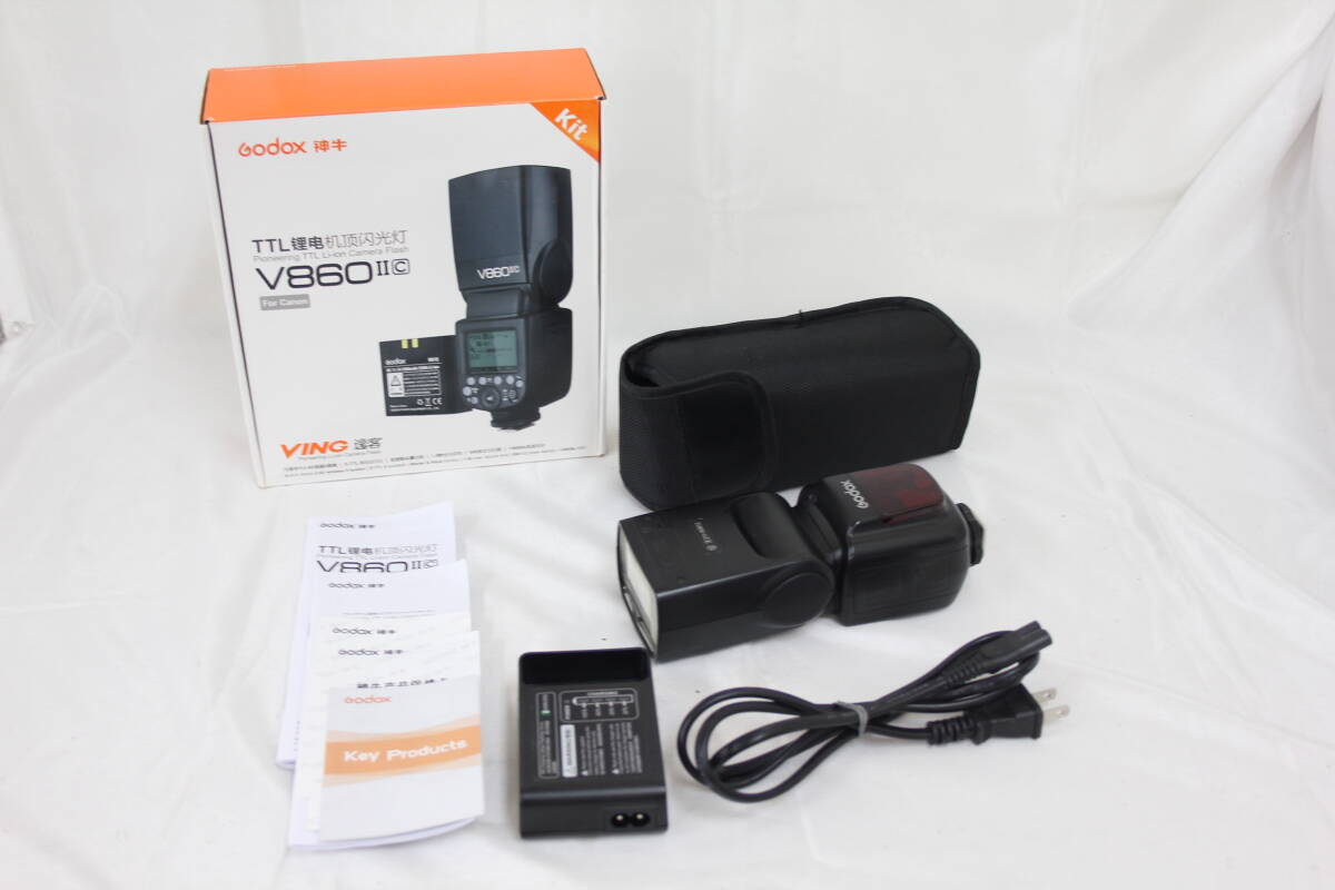 【返品保証】 【元箱付き】Godox V860II C バッテリー チャージャー付き フラッシュ ストロボ M4840拍卖