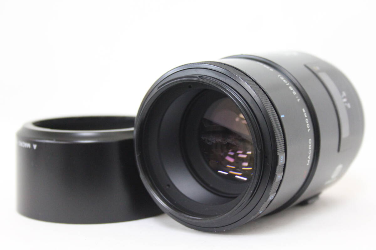 【返品保証】 ミノルタ Minolta AF Macro 100mm F2.8 フード付き レンズ M4691拍卖