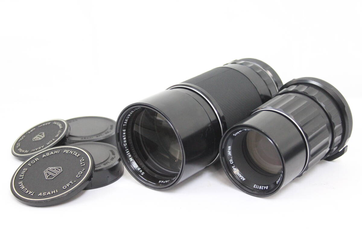 【返品保証】【レンズ2点まとめ】ペンタックス Pentax Super-Multi-Coated Takumar/6x7 300mm F4 200mm F4 前後キャップ付き レンズ M4700拍卖