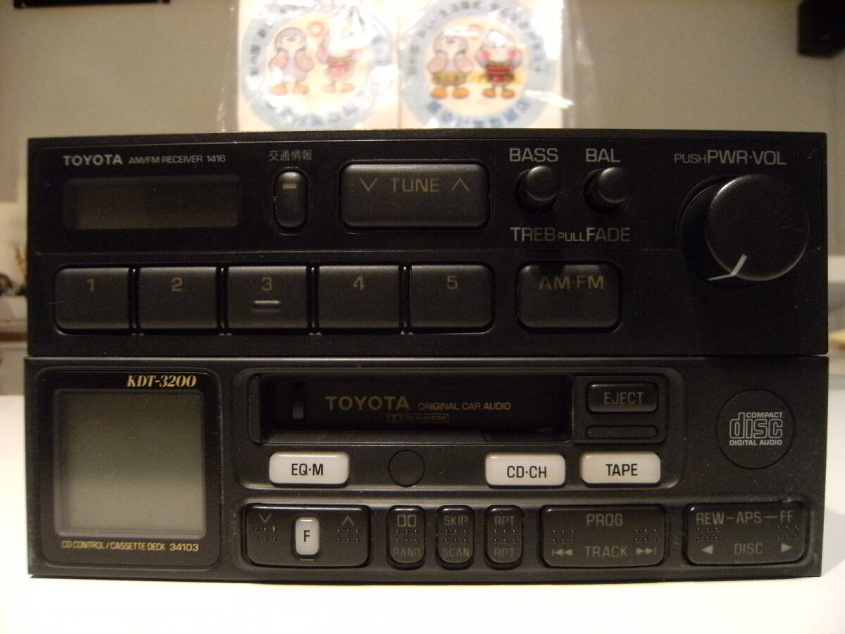 廃番★昭和レトロ★80年代★日本製★富士通 トヨタ純正 カーステレオ カセットプレイヤー ラジオ 旧車★ヤンキー カーコンポ カーデッキ拍卖
