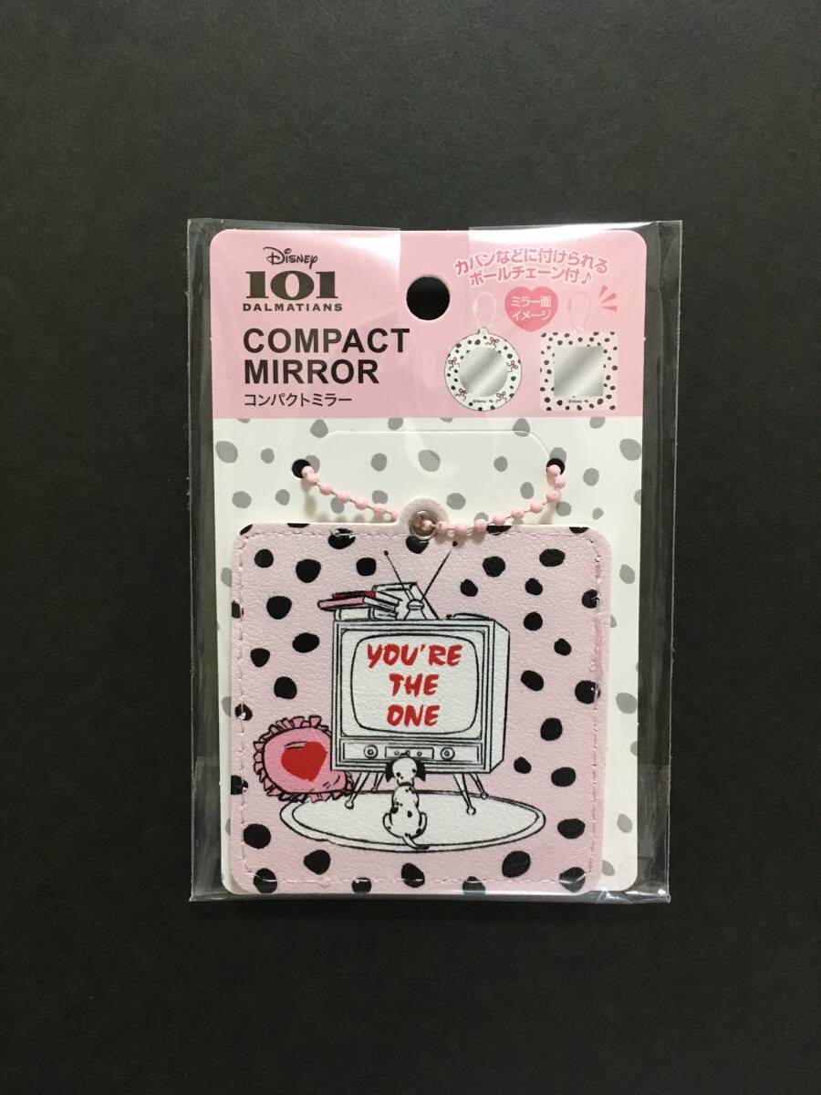 Disney/ディズニー コンパクトミラー☆彡 101匹わんちゃん ピンク☆ ボールチェーン付 新品未開封品 101DALMATIANS拍卖