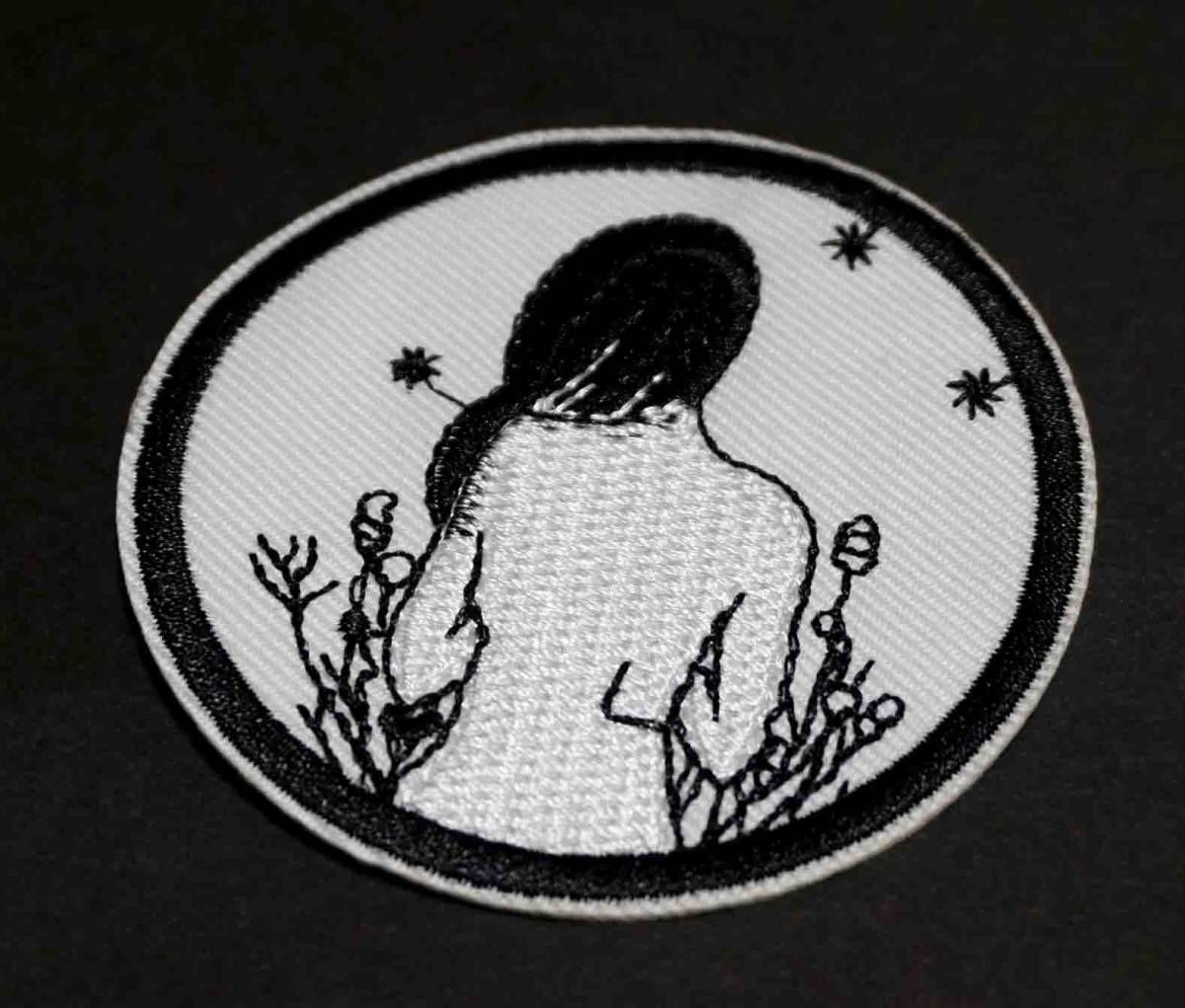 『美女後ろ姿』円型■ 新品■ 見返り美人 ウーマン ガール セクシー『back girl』刺繍ワッペン■格闘技ストリート■洋服・衣類・衣服DIY拍卖