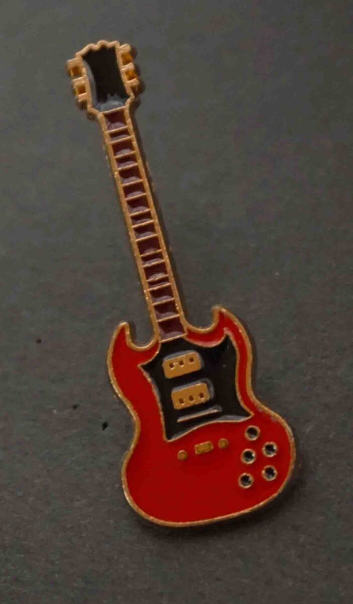 《赤EG電気GT音楽》 新品 エレクトリック・ギター electric guitar エレキギターエレキ ギター ピンバッジ バッチ■楽器 ミュージック拍卖