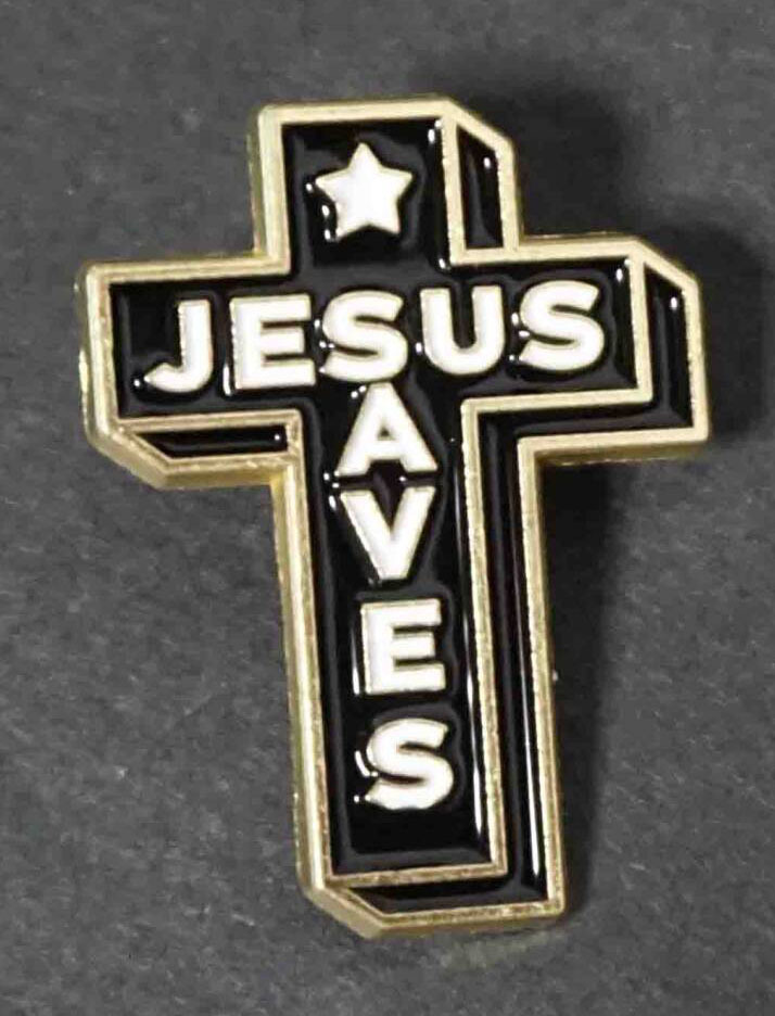 《黒十字架JS神様救済》《キリスト十字架 神のご加護》開運■JESUS SAVESイエス・キリスト 神様 GOD ゴッド アメリカ ピンバッジ■守護神拍卖