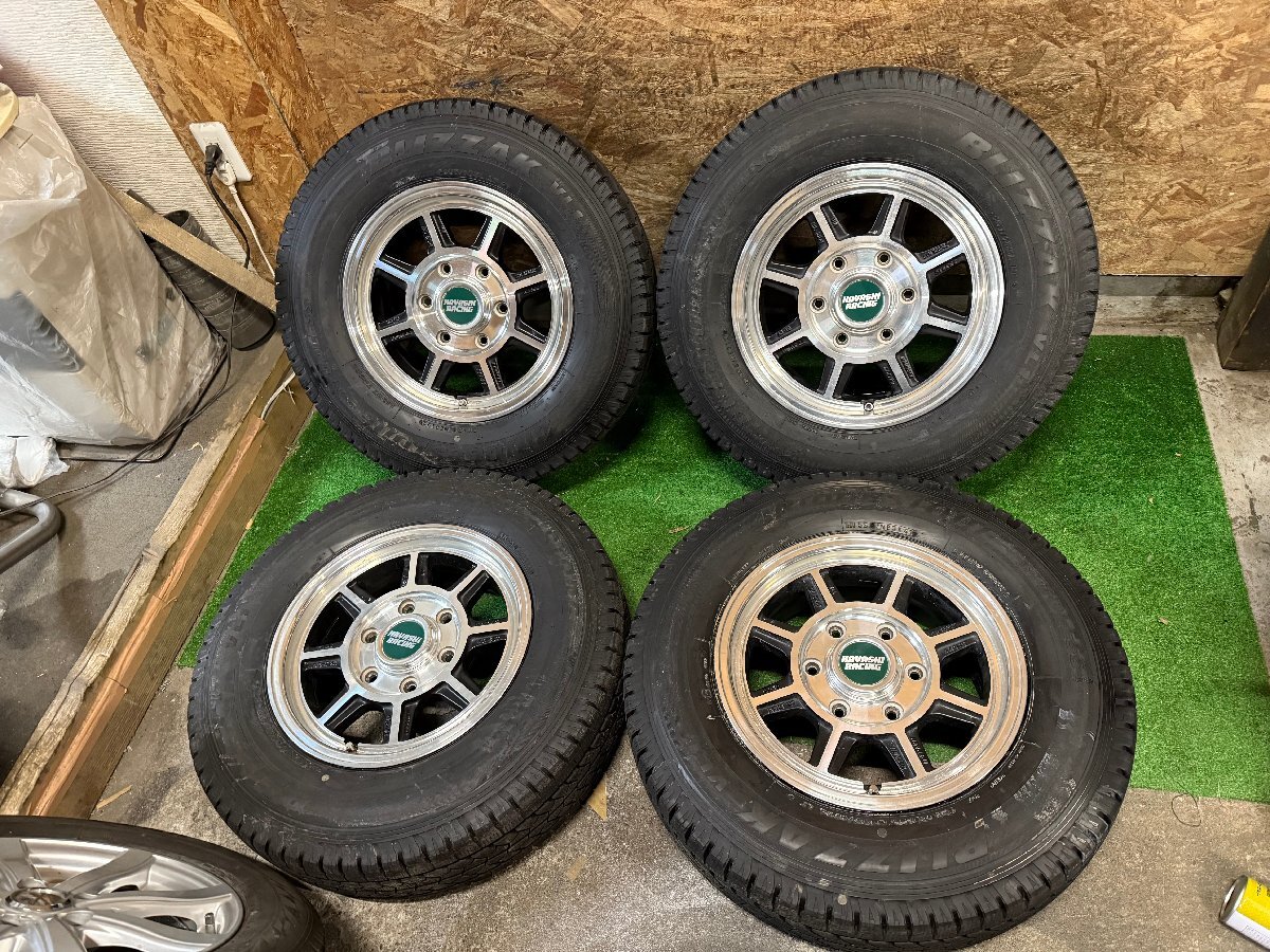 HAYASHI RACING 15インチ 6J +32 195/80R15 107/105L LT BRIDGESTONE BLIZZAK VL1 バリ山 スタッドレス タイヤホイール 4本セット K拍卖