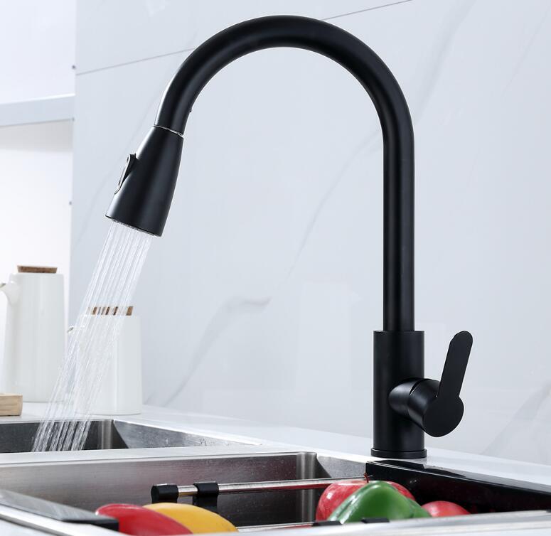 上質 混合水栓 シングルレバー キッチン蛇口 360°回転 伸縮 本体真鍮 混合栓洗面用水栓 取り付けホース付き ☆カラー/2色選択/1点拍卖