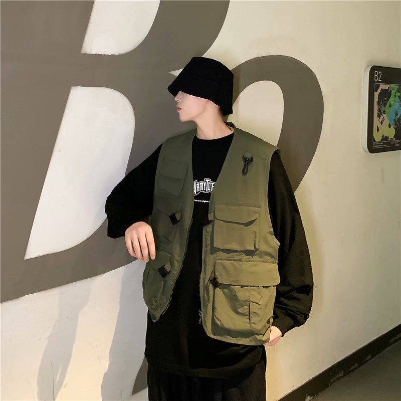 新品 フィッシングベスト カメラマン ポケット アウトドア 釣り ベスト ワークマン タウンユース 緑2XLサイズ選択可拍卖