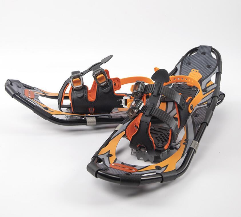 25インチの スノーシュー屋外スノーシュー 軽量地形航空グレード スノーフィート 調整可能 ラチェットバインディング スノーシュー アルミ拍卖