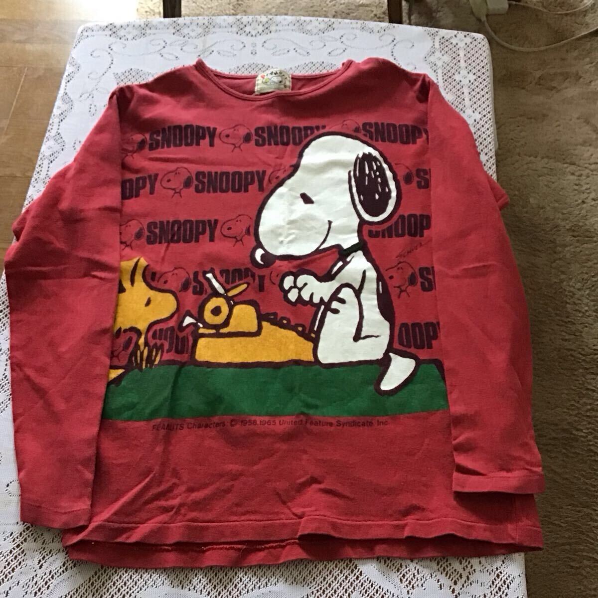 PEANUTS 長袖Tシャツ スヌーピー 綿 100%拍卖