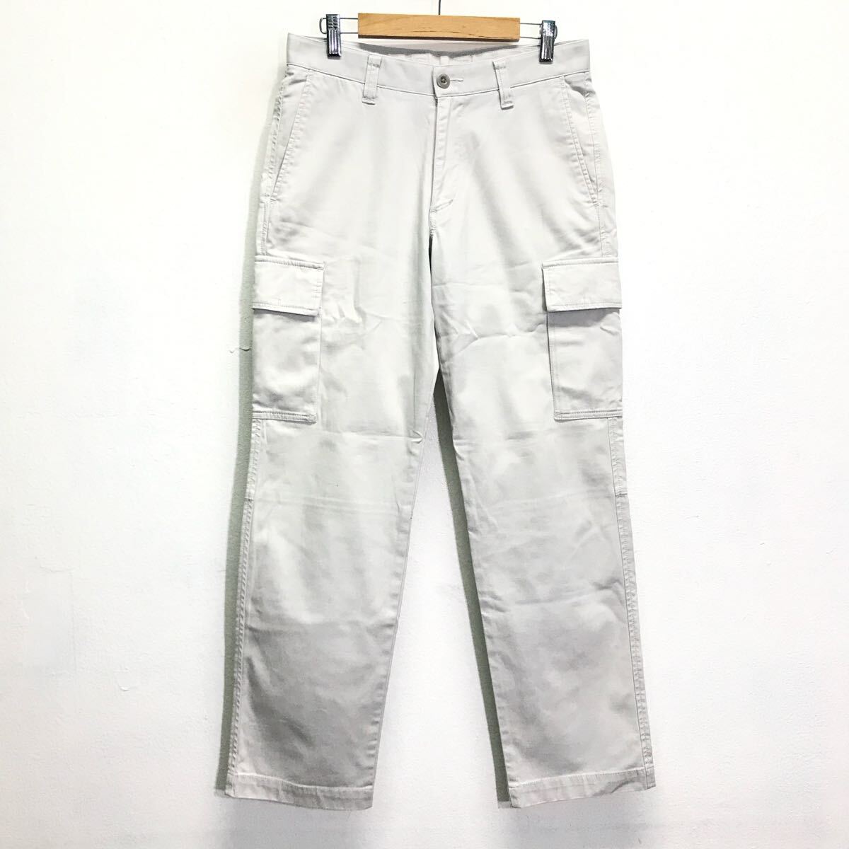 キレイめなアメカジコーデに◎【UNIQLO】ユニクロ カーゴパンツ チノパン ストレッチ 大人の雰囲気 清潔感 ゴルフ グレー 73cm /Y26831ii拍卖