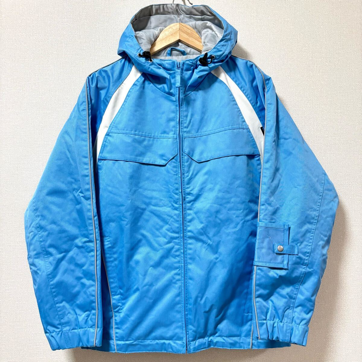 美品◎小さめサイズ◎【XERES】セレス スノー ウェア ジャケット ブルー 水色 中綿 フード スキー スノボ アウトドア サイズSS/Y27381SS拍卖